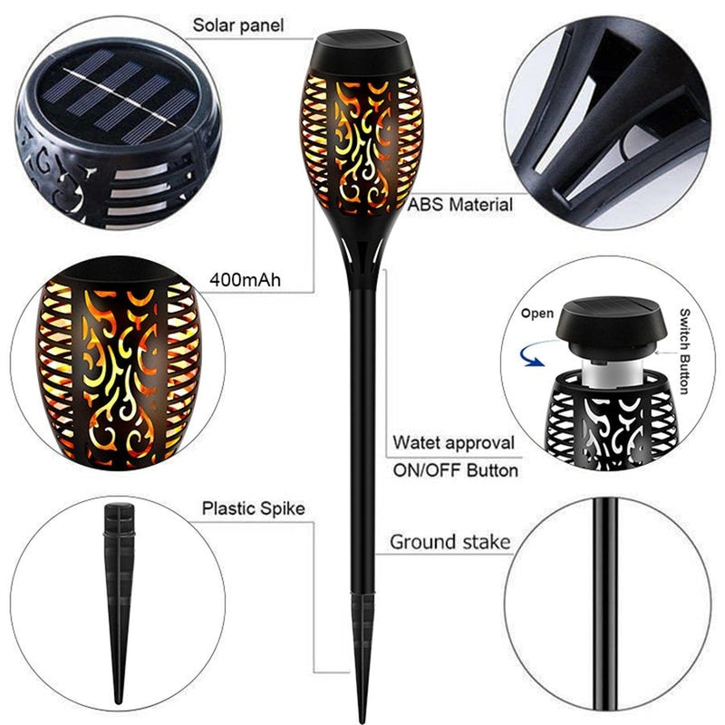 OUTDOOR SOLAR FLAME LIGHT TORCH