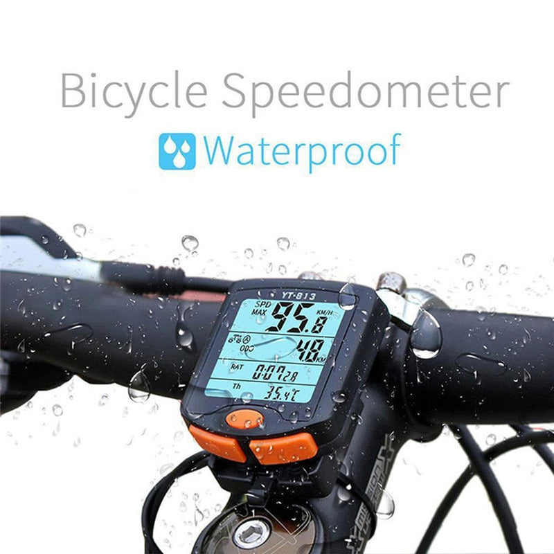 Waterproof Wireless Bike Speedometer  LCD Backlight Rainproof