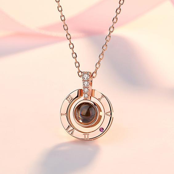 "i love you" projection pendant necklace