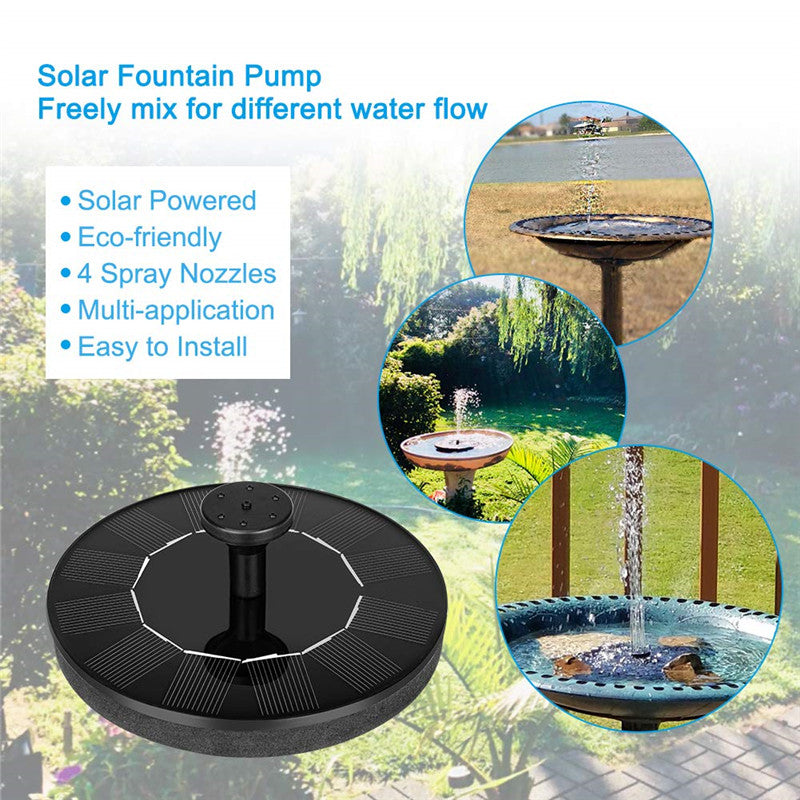 Solar Powered Submersible Fountain Kit