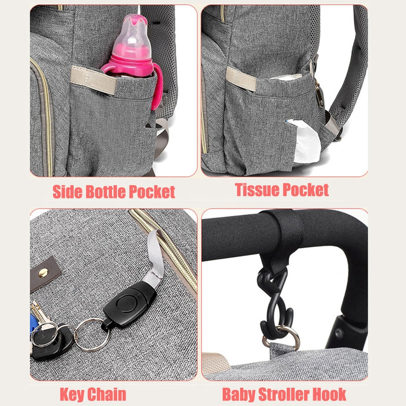 Diaper Bag Backpack With USB Port