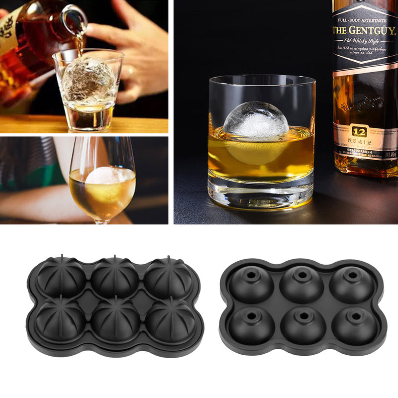 Large Ice Cube Maker 6 Silicone Mold Big Sphere