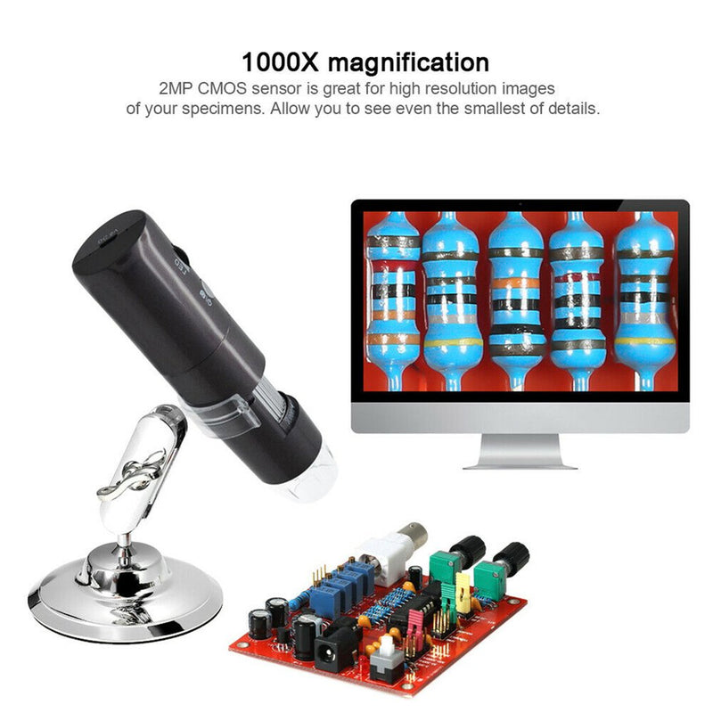 HD 1080P 1000X WiFi Digital Microscope Camera