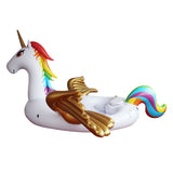 Inflatable Giant White Gold Winged Unicorn Float 6-8 Person Raft