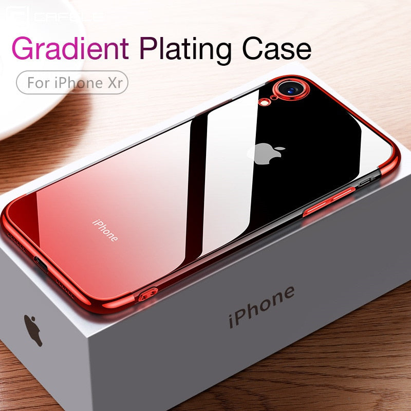 iPhone XR XS XS Max Gradient Plating Case Transparent Cover