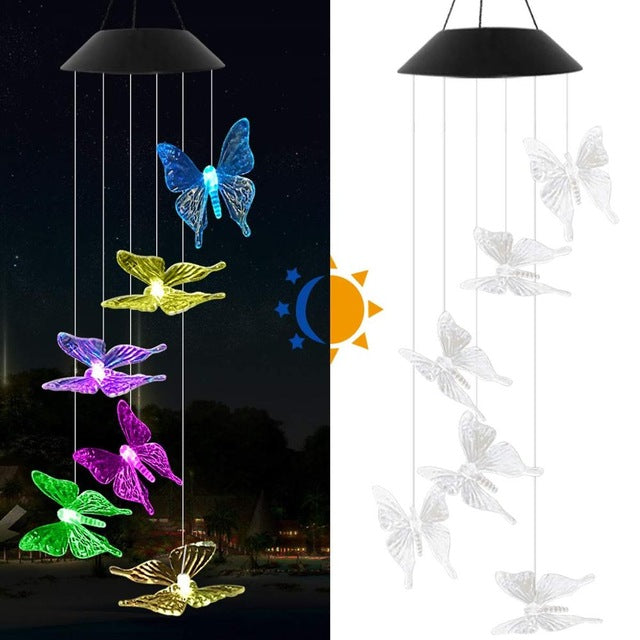 LED Solar Powered Crystal Ball Dragonfly Humming Bird Lights