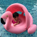 Baby Inflatable Flamingo Pool Float with Sunshade Canopy