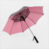 Folding Umbrella with Built-in Fan and USB Long Handle Design